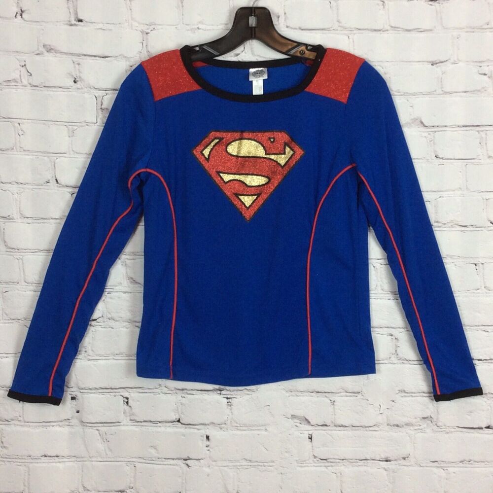 DC Superhero Girls Supergirl Costume Halloween Child's Size M/L Long Sleeve Top